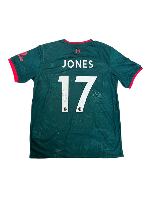 Curtis Jones signed 22/23 Third shirt #17