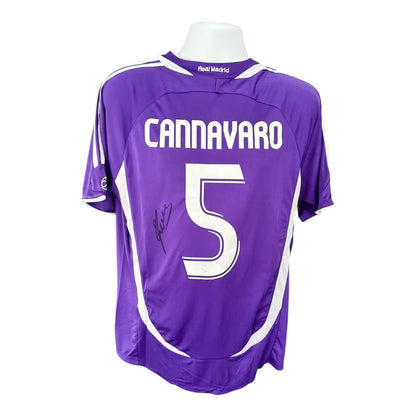 Fabio Cannavaro hand signed Real Madrid shirt