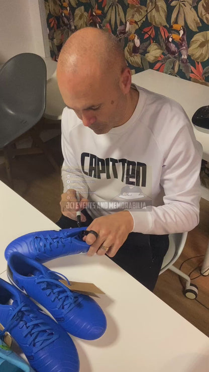 Andrés Iniesta hand signed boot