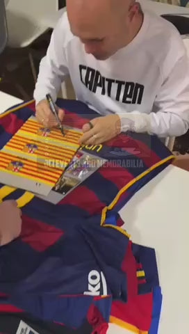 Andrés Iniesta hand signed Captains armband