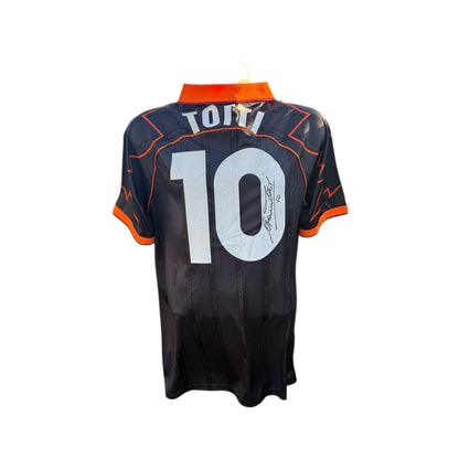 Francesco Totti hand signed 1999-2000 AS Roma Away shirt
